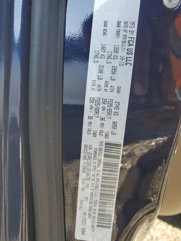 2016 Chrysler Town & Country VIN 2C4RC1BG1GR164792 Copart auction photo, front end damage thumbnail 14