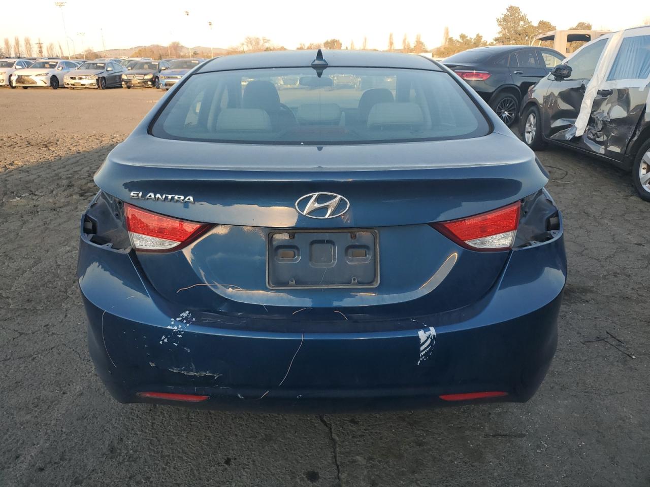 2013 Hyundai Elantra VIN KMHDH4AE1DU008582 Copart auction photo, rear end damage thumbnail 6