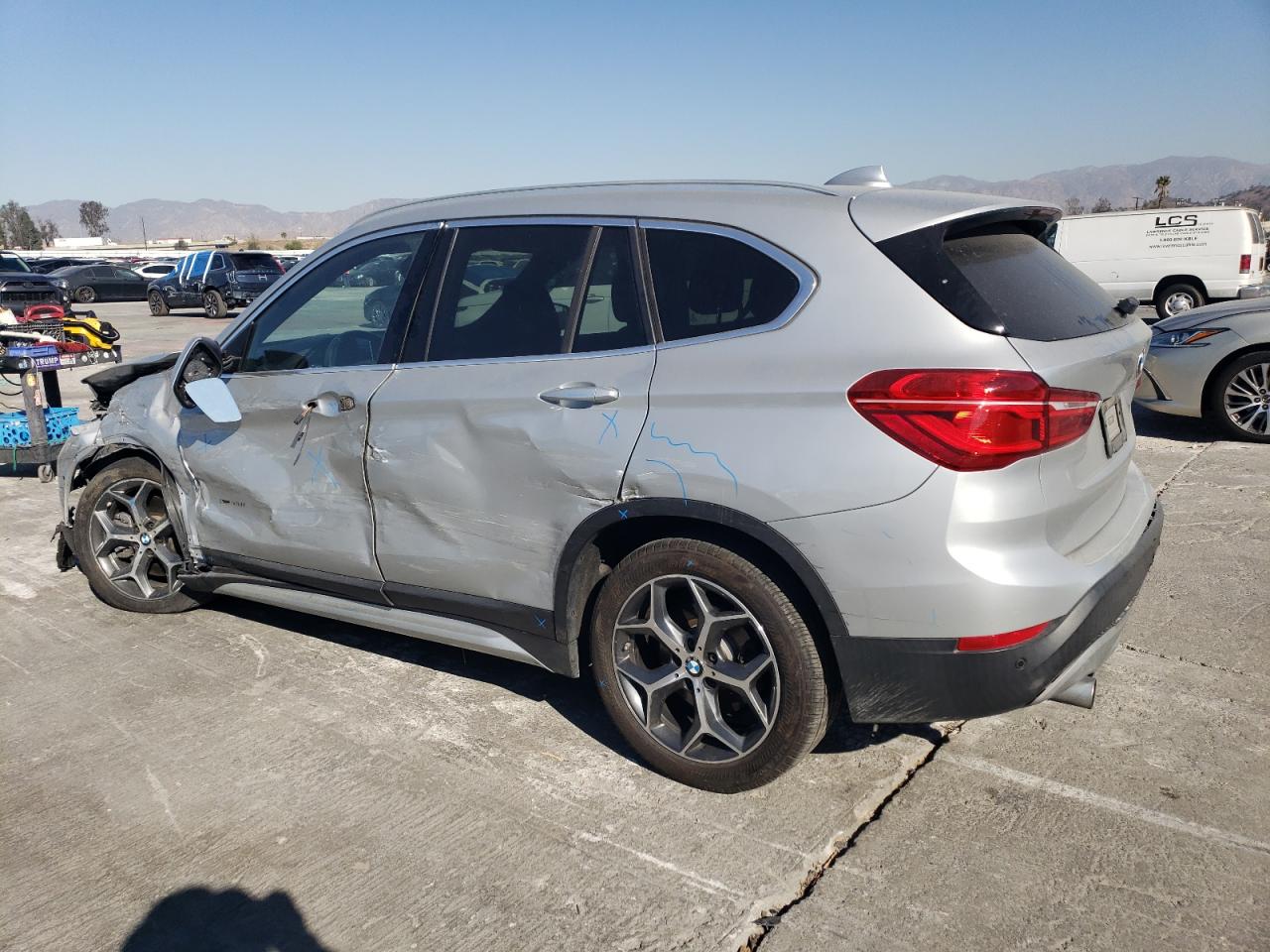 2017 BMW X1 VIN WBXHT3C33H5F82813 Copart auction photo, all over damage thumbnail 2