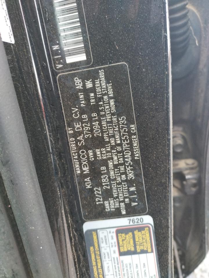 2023 KIA Forte VIN 3KPF54AD7PE575735 Copart auction photo, all over damage thumbnail 14