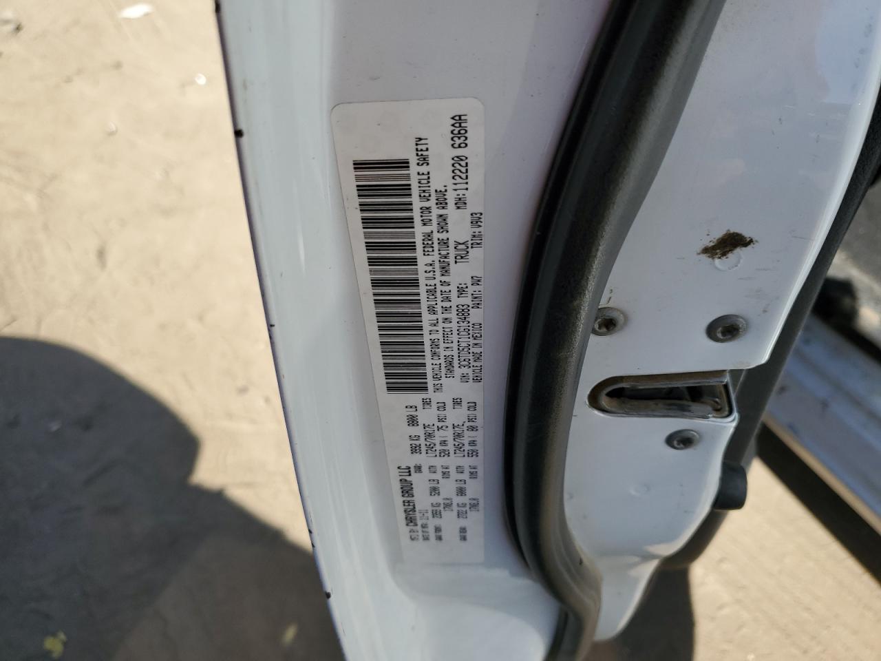 2012 Dodge RAM VIN 3C6TD5CT1CG134883 Copart auction photo, front end damage thumbnail 12