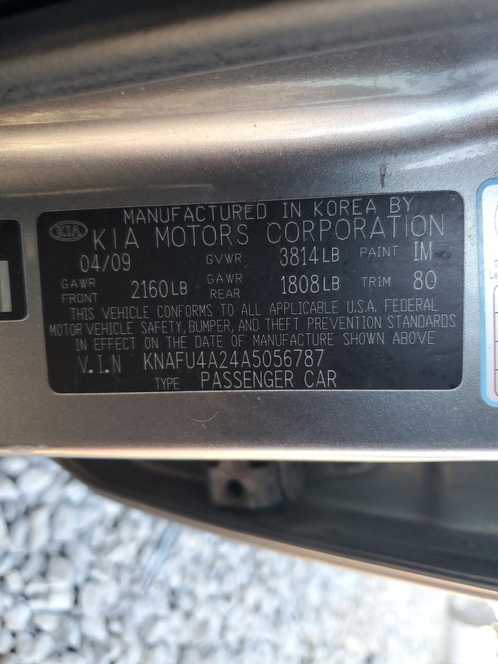 2010 KIA Forte VIN KNAFU4A24A5056787 Copart auction photo, vandalism / side damage thumbnail 12
