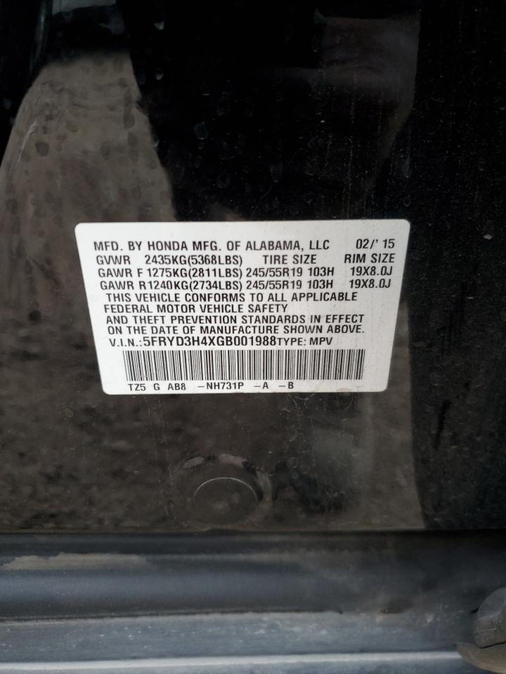 2016 Acura MDX VIN 5FRYD3H4XGB001988 Copart auction photo, front end damage thumbnail 14
