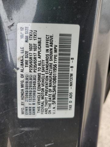 2013 Honda Odyssey VIN 5FNRL5H61DB011956 Copart auction photo, front end damage thumbnail 12