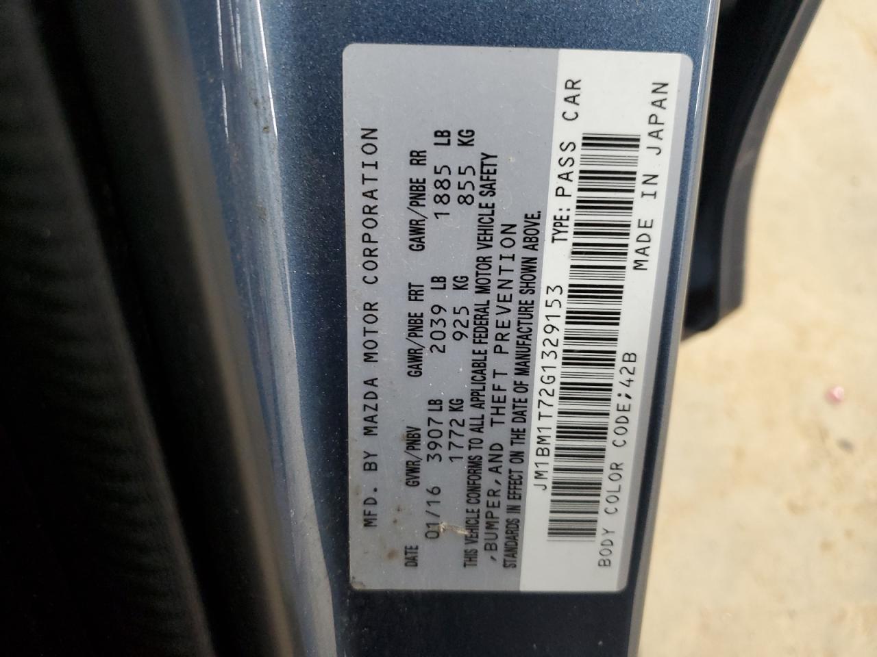2016 Mazda 3 VIN JM1BM1T72G1329153 Copart auction photo, front end damage thumbnail 14