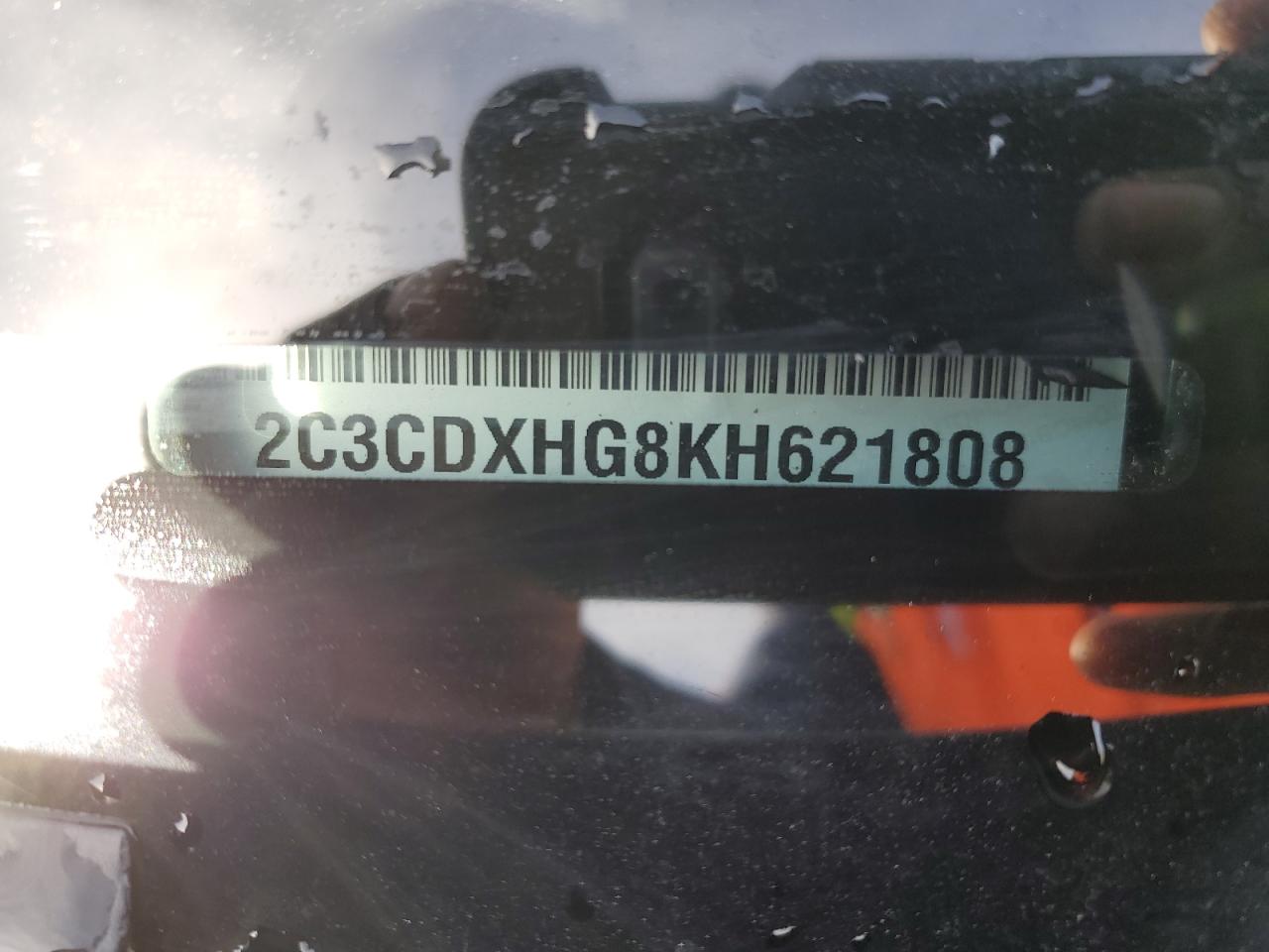 2019 Dodge Charger VIN 2C3CDXHG8KH621808 Copart auction photo, rear end / front end damage thumbnail 12