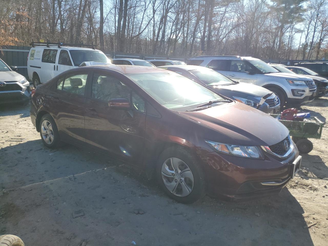 2015 Honda Civic VIN 2HGFB2E55FH504439 Copart auction photo, rear end / side damage thumbnail 4