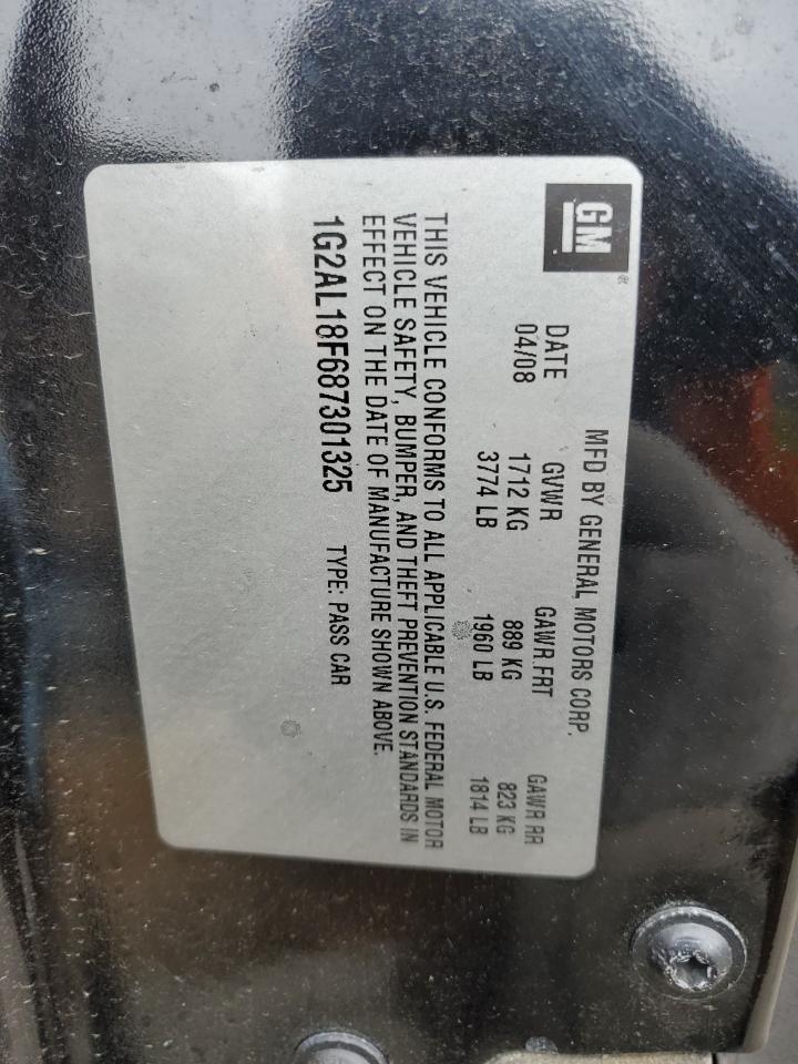 2008 Pontiac G5 VIN 1G2AL18F687301325 Copart auction photo, front end damage thumbnail 14