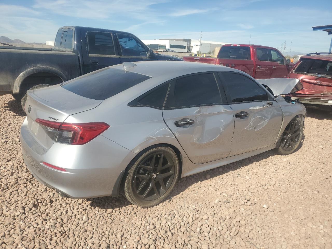 2022 Honda Civic VIN 2HGFE2F51NH517306 Copart auction photo, front end / side damage thumbnail 3