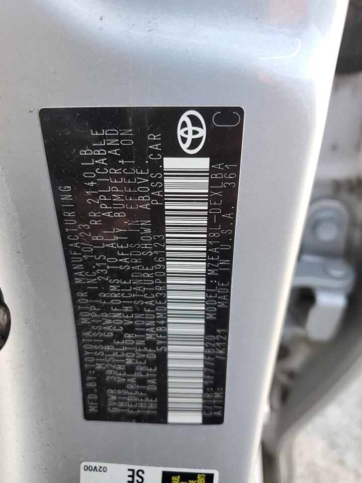 2024 Toyota Corolla VIN 5YFB4MDE3RP096123 Copart auction photo, all over damage thumbnail 12