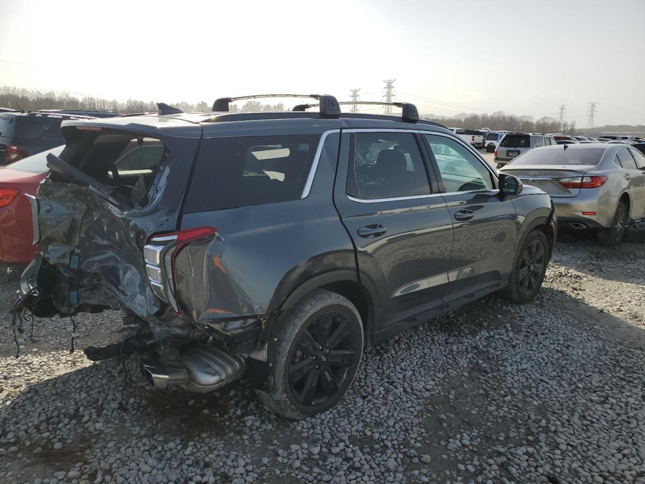 2023 Hyundai Palisade VIN KM8R34GE9PU624725 Copart auction photo, rear end / minor dent/scratches damage thumbnail 3