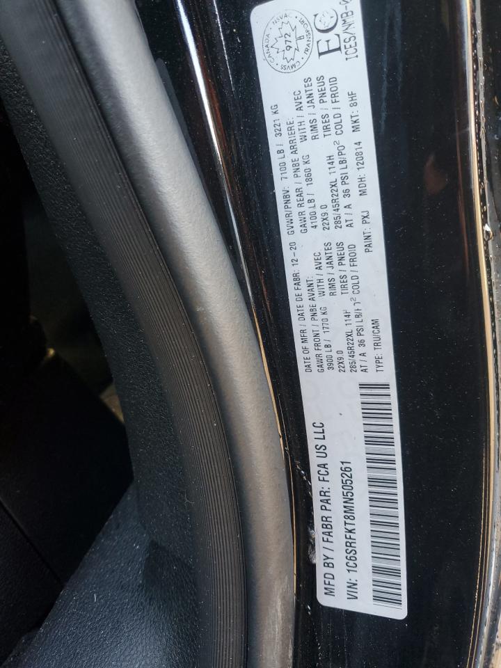 2021 RAM 1500 VIN 1C6SRFKT8MN505261 Copart auction photo, all over damage thumbnail 14