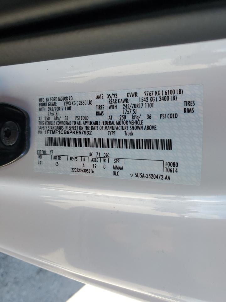 2023 Ford F-150 VIN 1FTMF1CB6PKE57932 Copart auction photo, undercarriage / side damage thumbnail 12