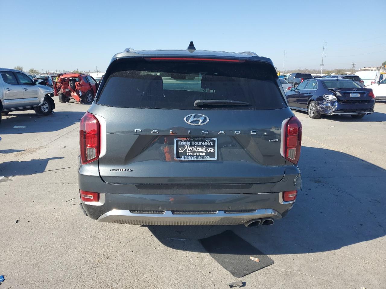 2022 Hyundai Palisade VIN KM8R7DHE3NU408076 Copart auction photo, front end / rear end damage thumbnail 6