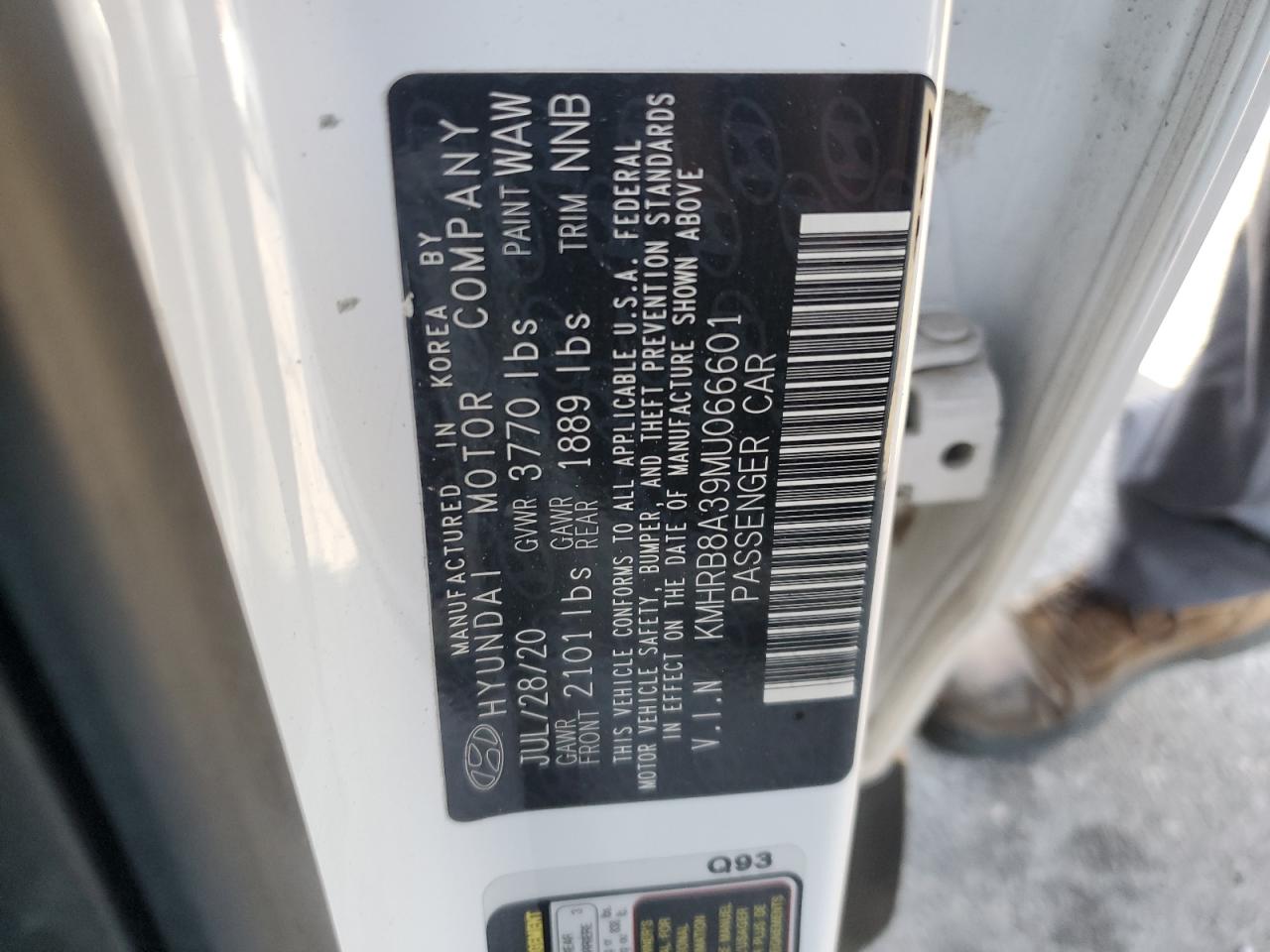 2021 Hyundai Venue VIN KMHRB8A39MU066601 Copart auction photo, undercarriage damage thumbnail 13