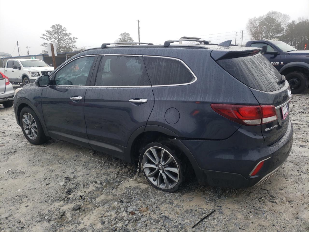 2017 Hyundai Santa Fe VIN KM8SM4HF2HU238011 Copart auction photo, rear end / vandalism damage thumbnail 2