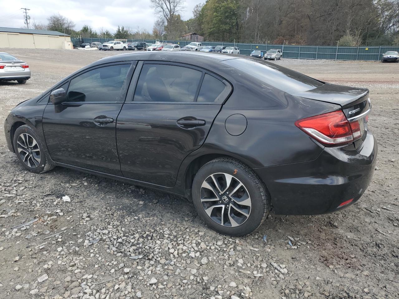 2014 Honda Civic VIN 2HGFB2F88EH517757 Copart auction photo, side / rear end damage thumbnail 2