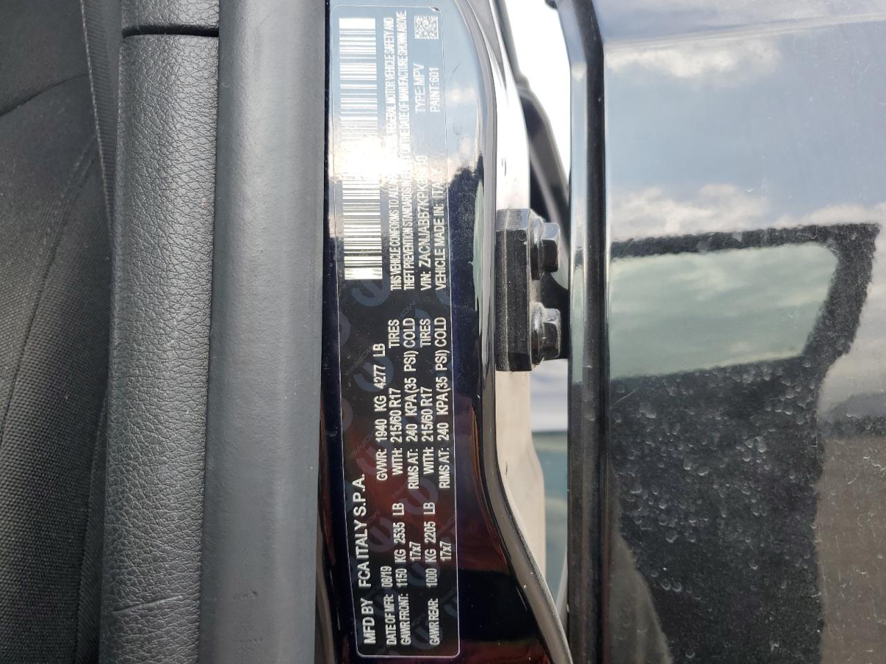2019 Jeep Renegade VIN ZACNJABB7KPK88410 Copart auction photo, front end / minor dent/scratches damage thumbnail 15