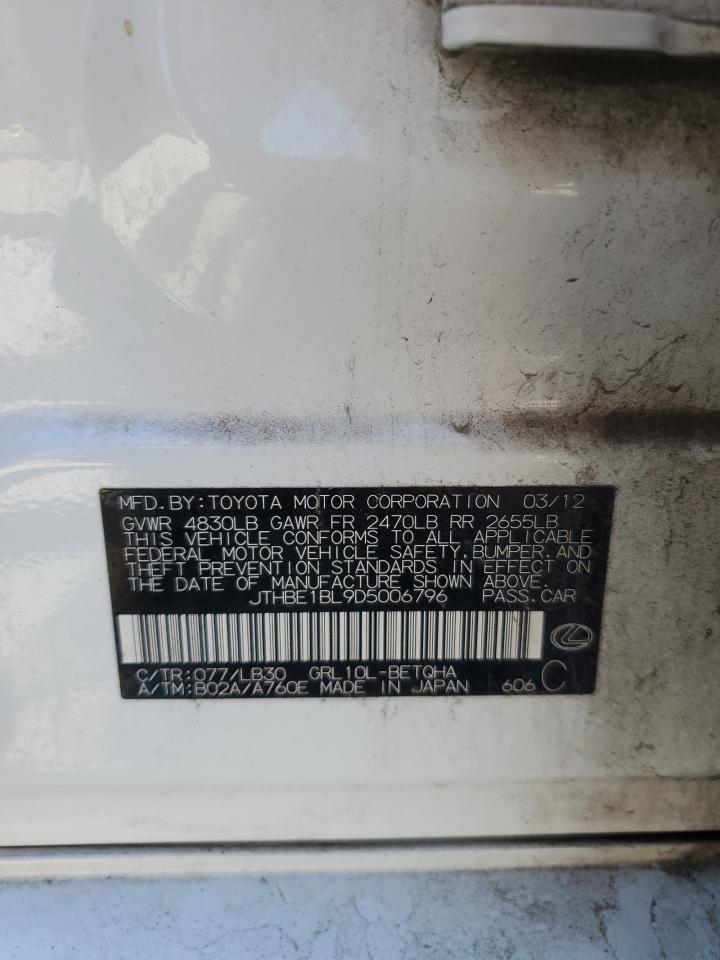 2013 Lexus GS VIN JTHBE1BL9D5006796 Copart auction photo, front end damage thumbnail 14