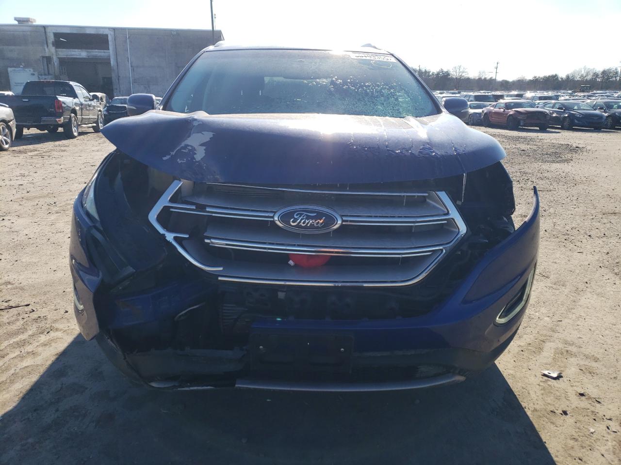 2015 Ford Edge VIN 2FMTK4K99FBB10283 Copart auction photo, front end / side damage thumbnail 5