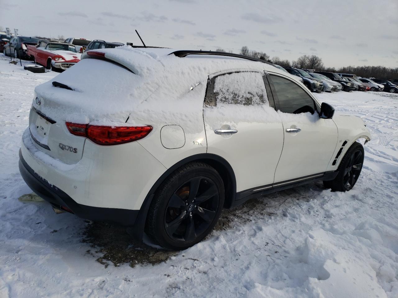2017 Infiniti QX70 VIN JN8CS1MW6HM410709 Copart auction photo, front end / mechanical damage thumbnail 3