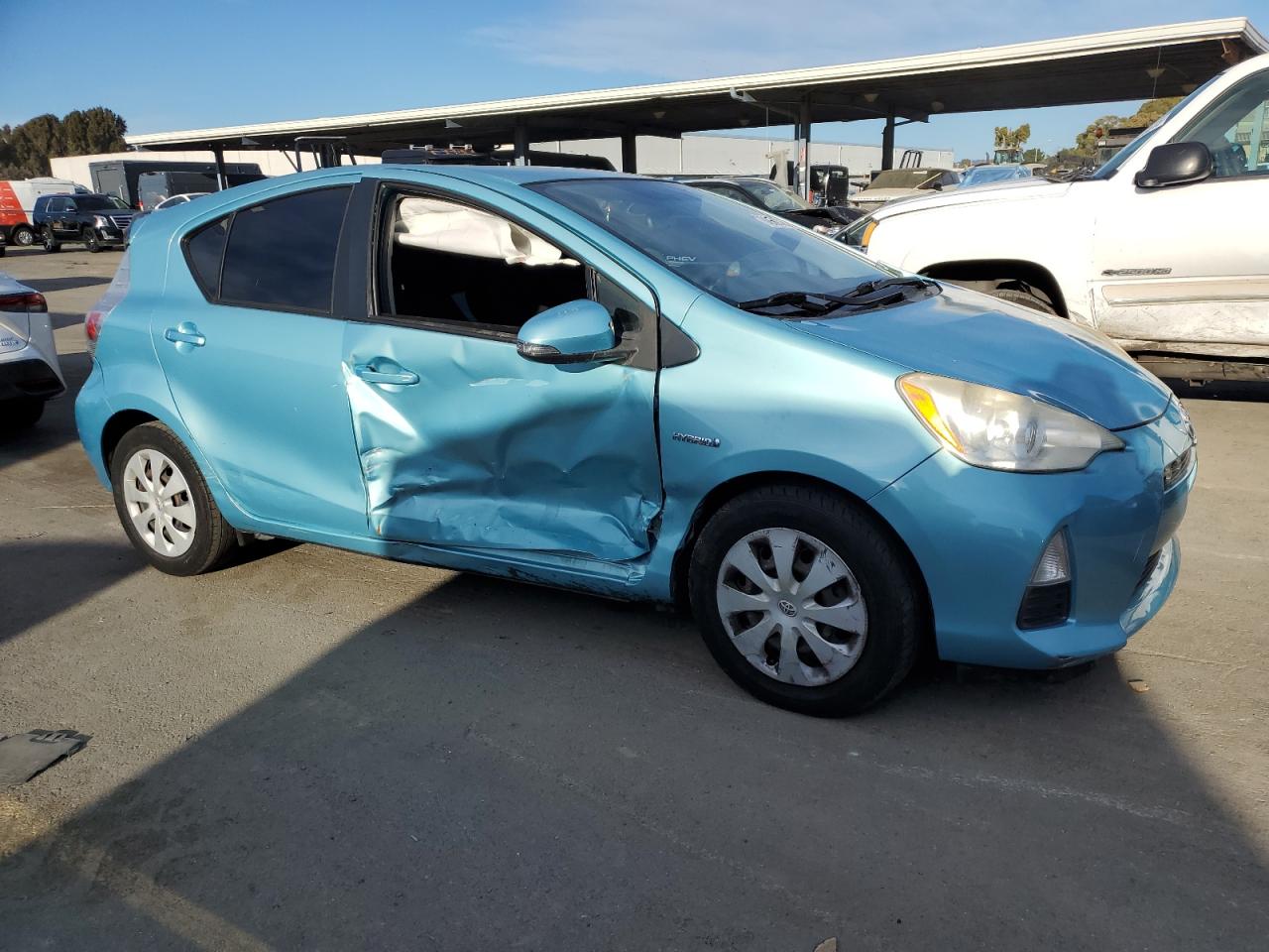 2013 Toyota Prius VIN JTDKDTB39D1047114 Copart auction photo, side damage thumbnail 4