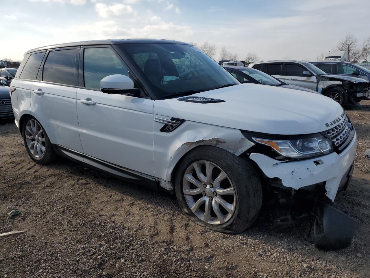 2014 Land Rover Range Rover VIN SALWR2WF2EA343619 Copart auction photo, front end / side damage thumbnail 4