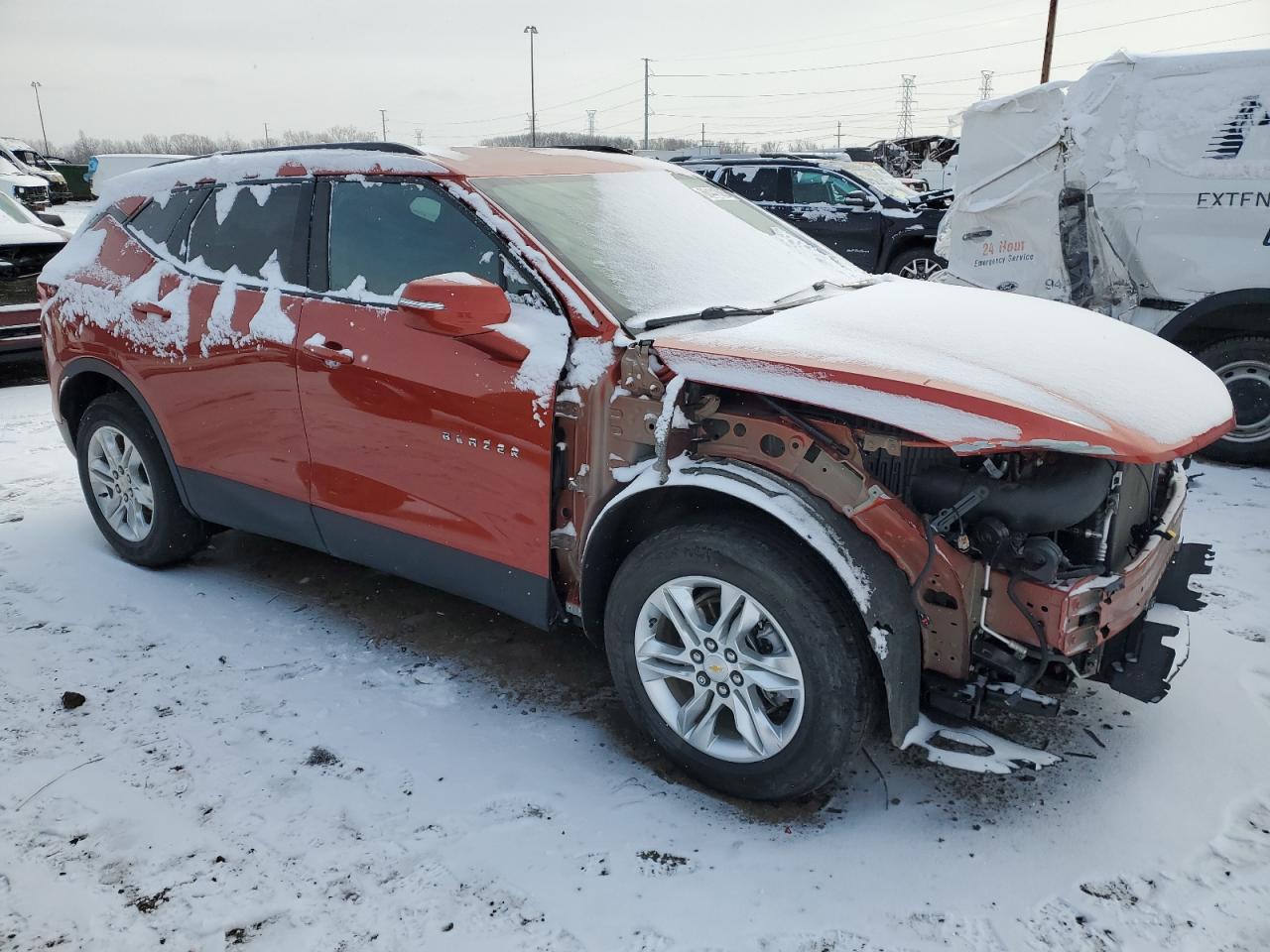 2021 Chevrolet Blazer VIN 3GNKBCRS9MS554832 Copart auction photo, front end damage thumbnail 4