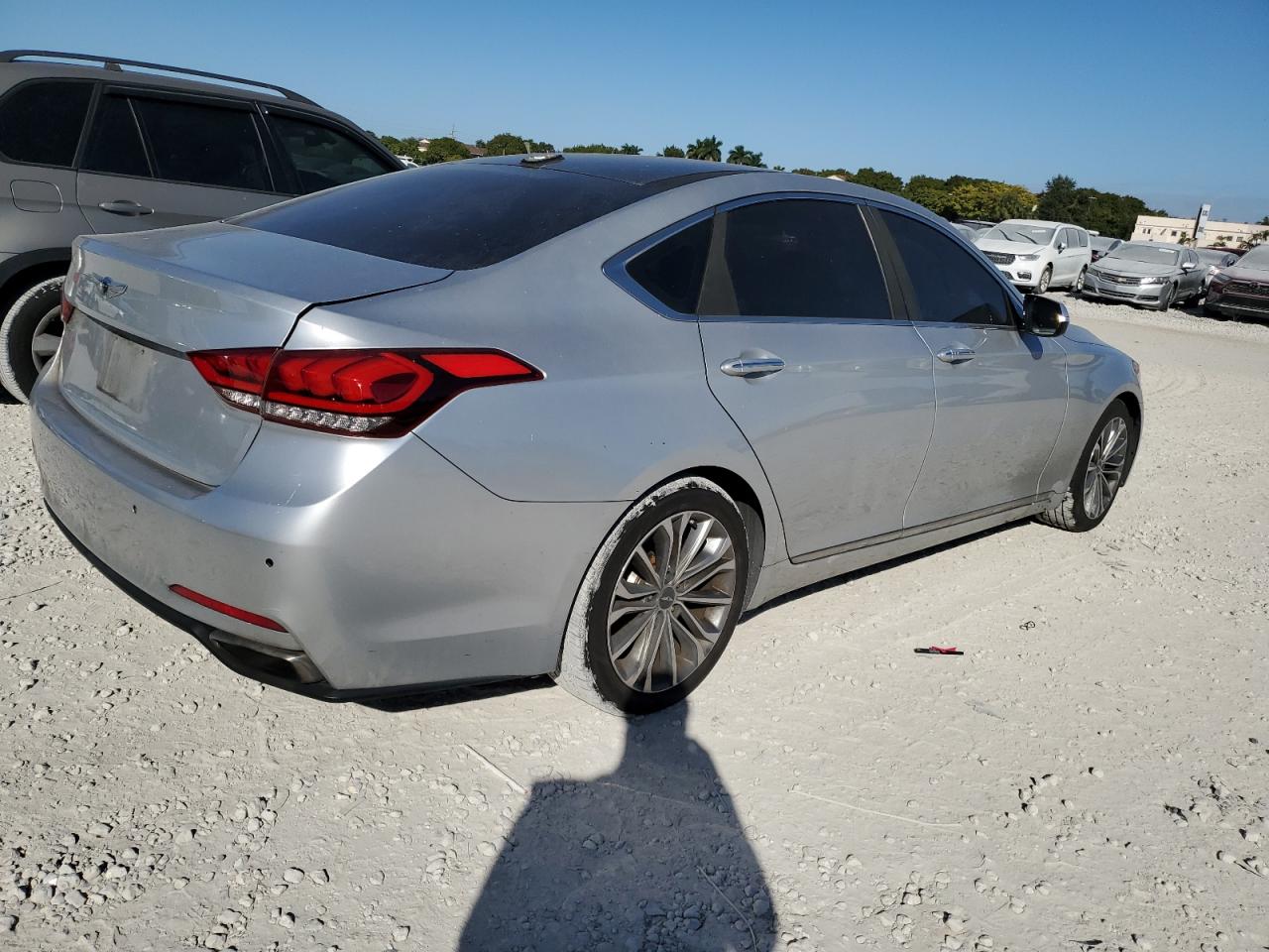 2017 Genesis G80 VIN KMHGN4JE6HU205128 Copart auction photo, mechanical damage thumbnail 3