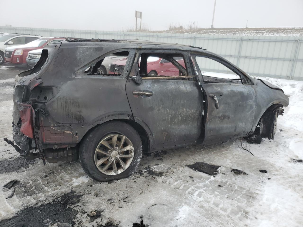 2017 KIA Sorento VIN 5XYPGDA39HG299231 Copart auction photo, burn damage thumbnail 3
