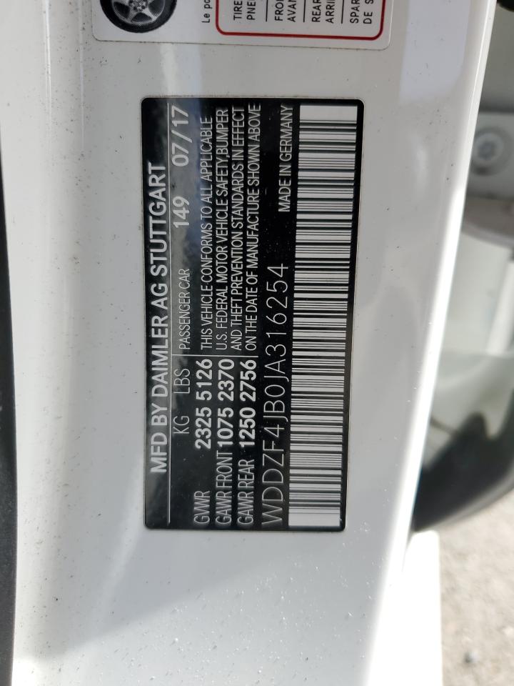 2018 Mercedes-Benz E-klasse VIN WDDZF4JB0JA316254 Copart auction photo, rear end damage thumbnail 12