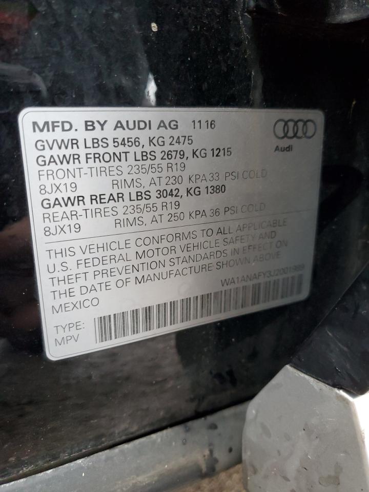 2018 Audi Q5 VIN WA1ANAFY3J2001989 Copart auction photo, front end damage thumbnail 15