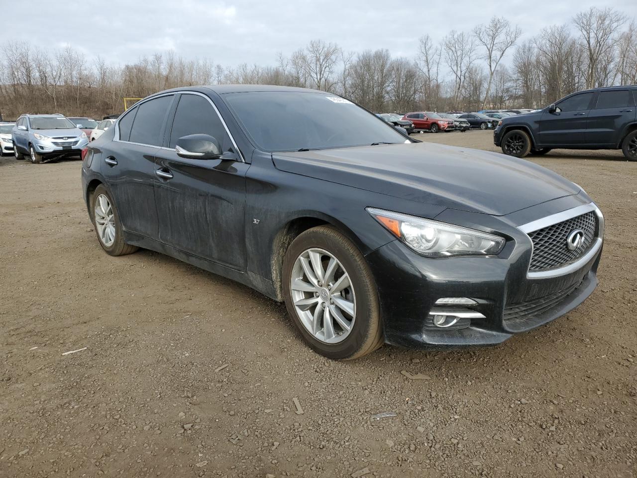 2015 Infiniti Q50 VIN JN1BV7AR7FM418611 Copart auction photo, side / rear end damage thumbnail 4