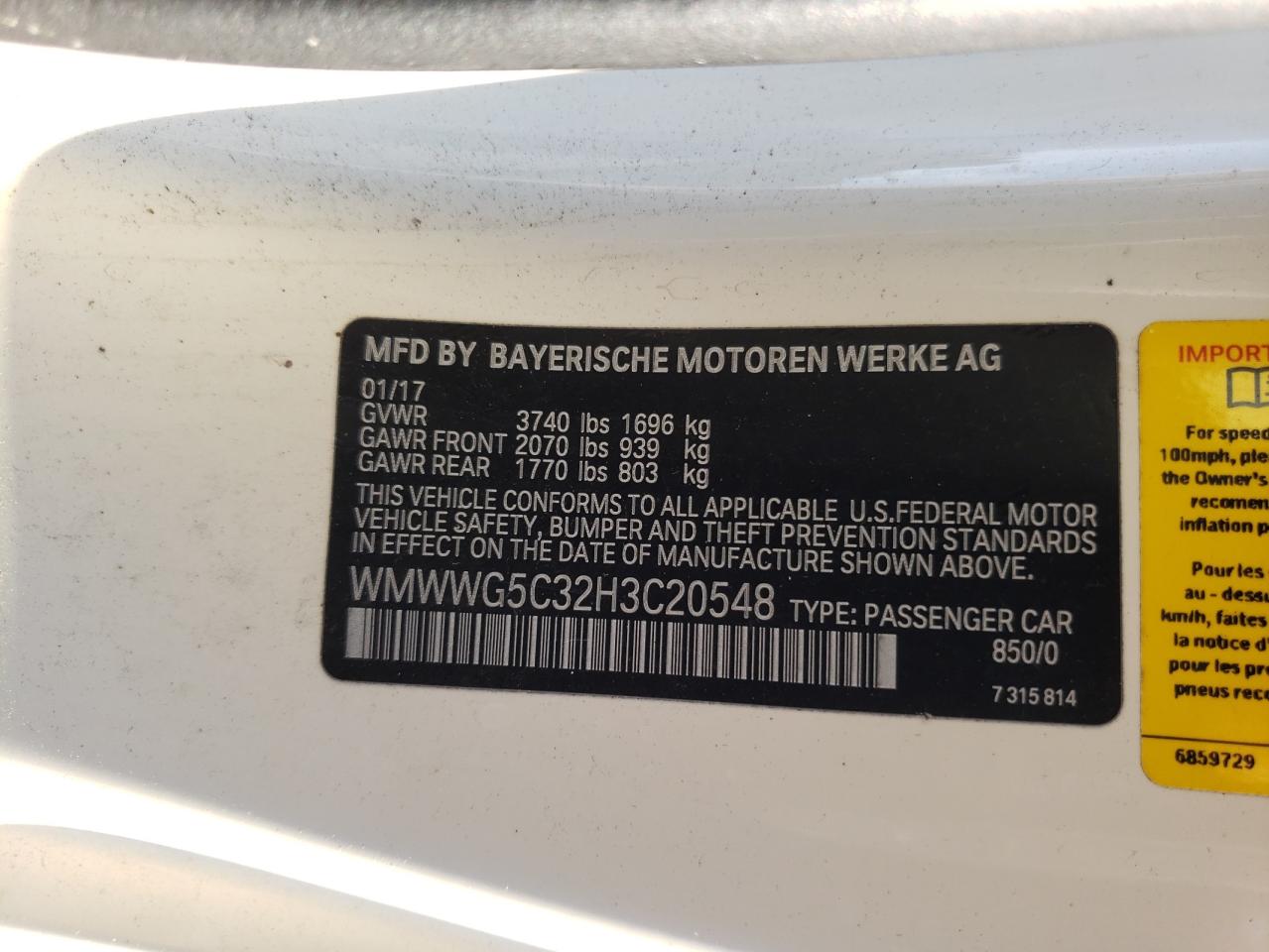 2017 MINI Cooper VIN WMWWG5C32H3C20548 Copart auction photo, rear end damage thumbnail 14