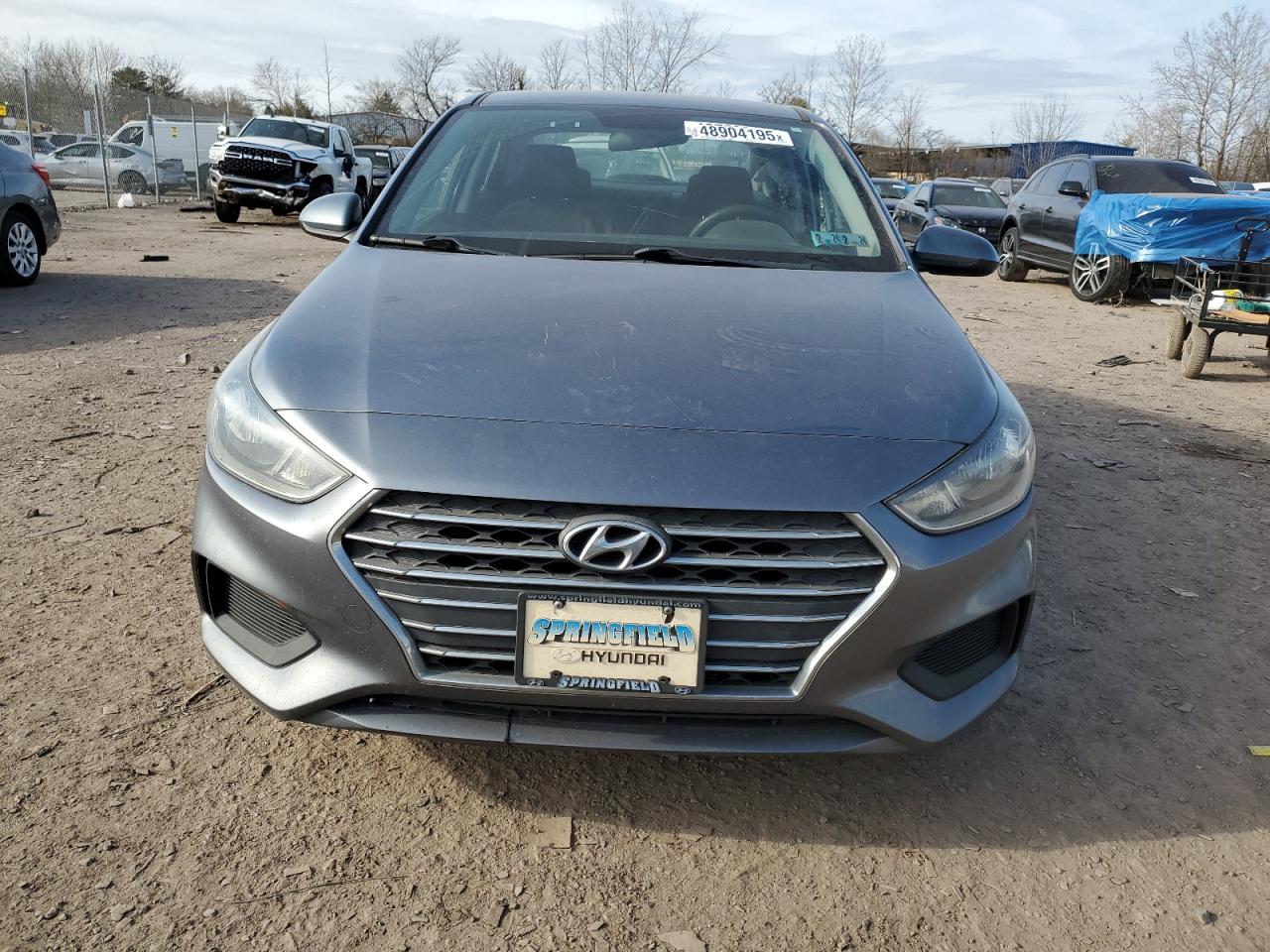 2019 Hyundai Accent VIN 3KPC24A36KE041380 Copart auction photo, side / front end damage thumbnail 5