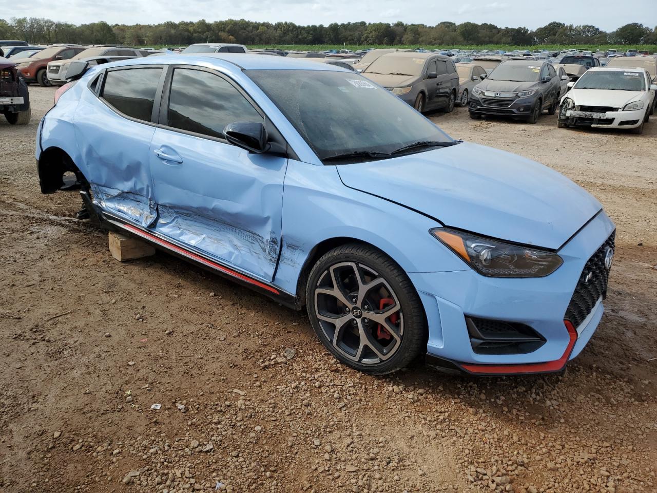2020 Hyundai Veloster VIN KMHT36AH5LU004792 Copart auction photo, side / rear end damage thumbnail 4