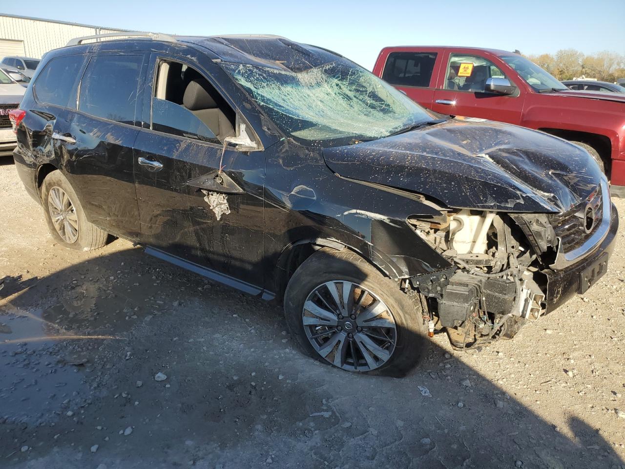 2017 Nissan Pathfinder VIN 5N1DR2MM2HC679159 Copart auction photo, front end / top/roof damage thumbnail 4