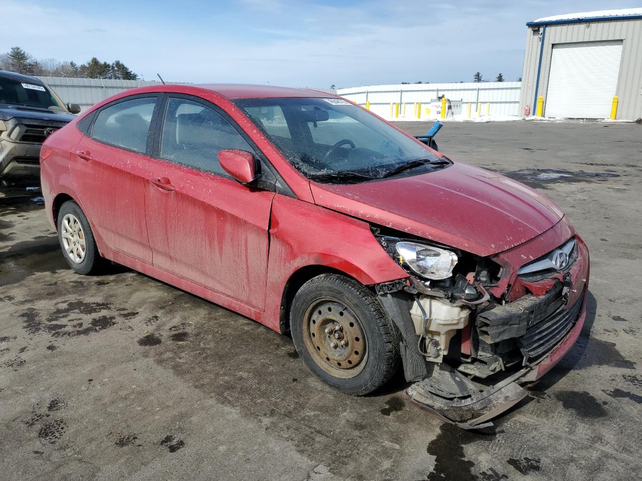 2014 Hyundai Accent VIN KMHCT4AE3EU611836 Copart auction photo, front end damage thumbnail 4