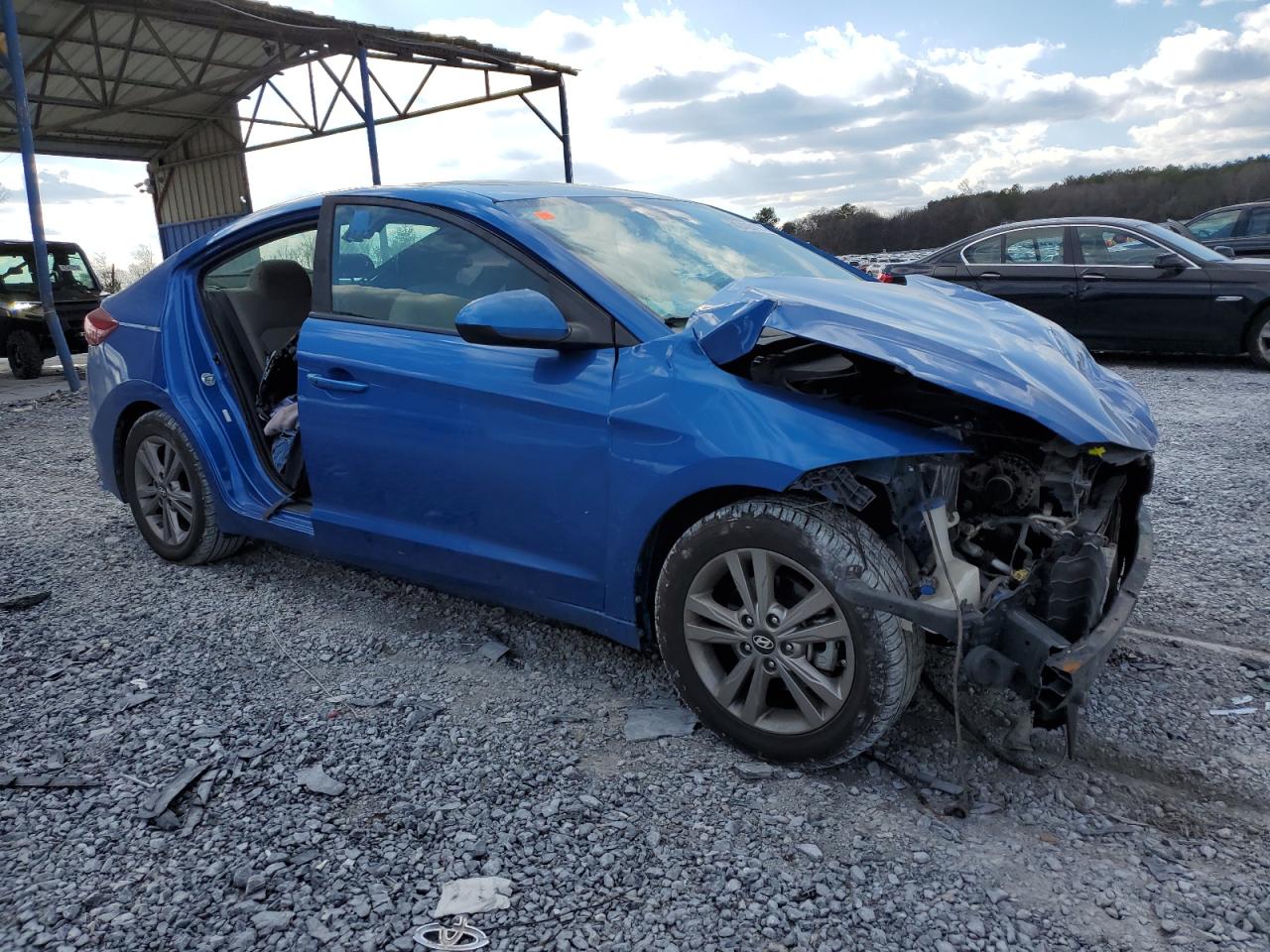 2018 Hyundai Elantra VIN KMHD84LF4JU616808 Copart auction photo, front end / side damage thumbnail 4