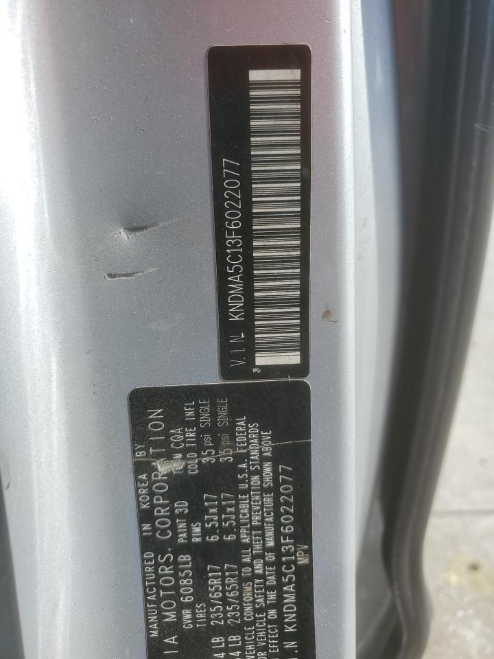 2015 KIA Sedona VIN KNDMA5C13F6022077 Copart auction photo, front end damage thumbnail 13