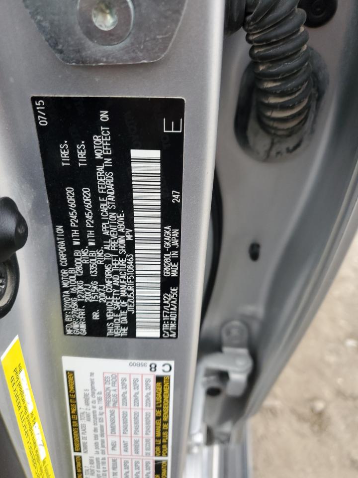 2015 Toyota 4Runner VIN JTEZU5JR1F5108463 Copart auction photo, front end / side damage thumbnail 13