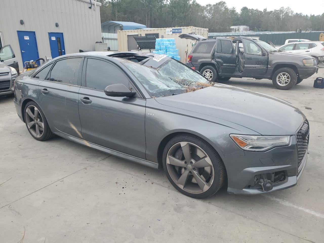 2018 Audi S6 VIN WAUFFBFC1JN009619 Copart auction photo, top/roof / front end damage thumbnail 4