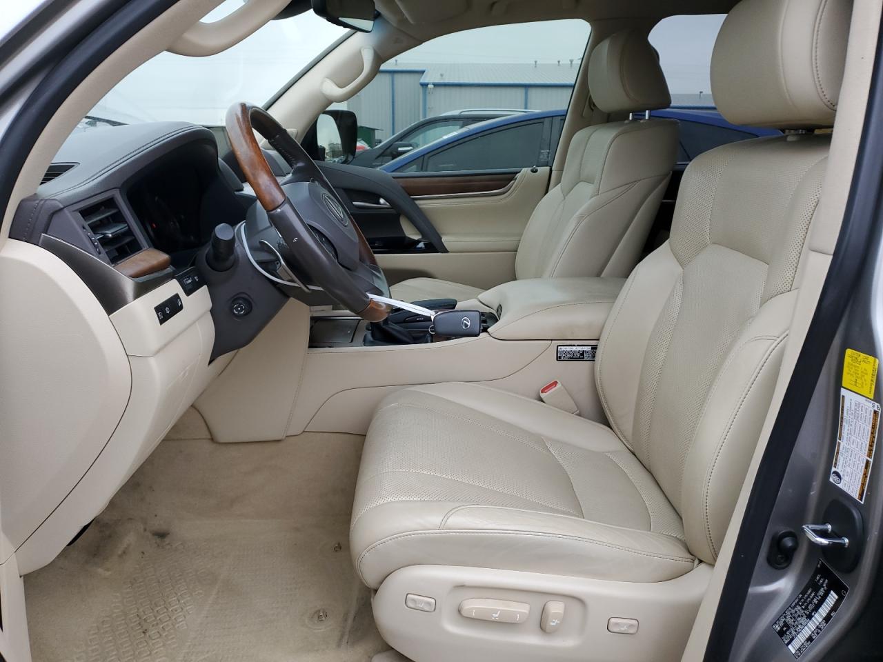 2021 Lexus LX VIN JTJFY7AX3M4344084 Copart auction photo, front end / side damage thumbnail 7