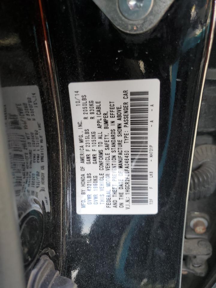 2015 Honda Accord VIN 1HGCR2F86FA046450 Copart auction photo, front end damage thumbnail 13