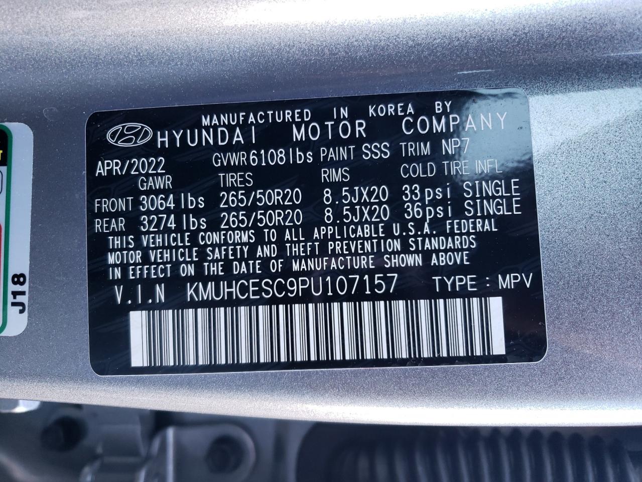 2023 Genesis Gv80 VIN KMUHCESC9PU107157 Copart auction photo, rear end / undercarriage damage thumbnail 12