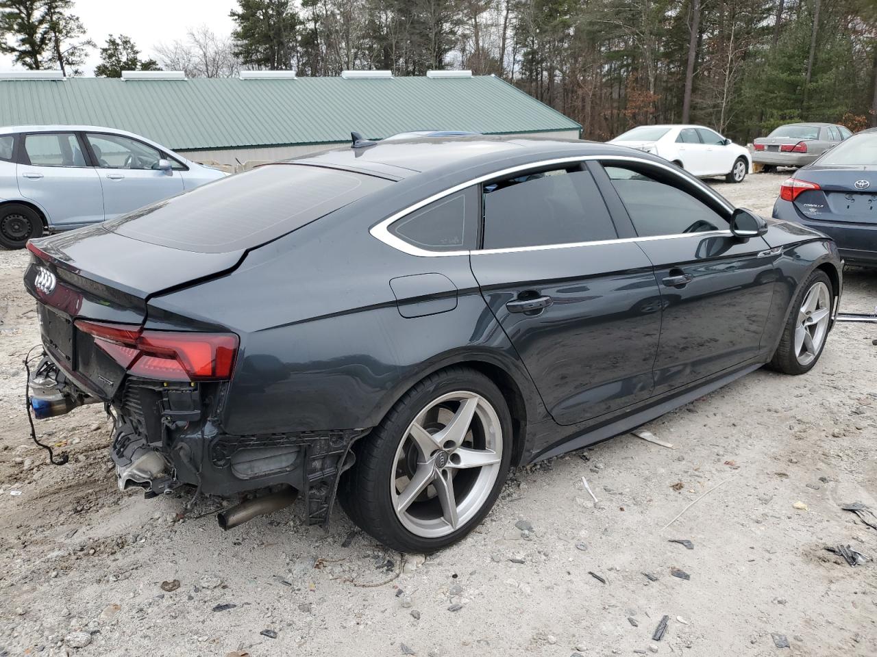 2019 Audi A5 VIN WAUENCF55KA071300 Copart auction photo, rear end / undercarriage damage thumbnail 3