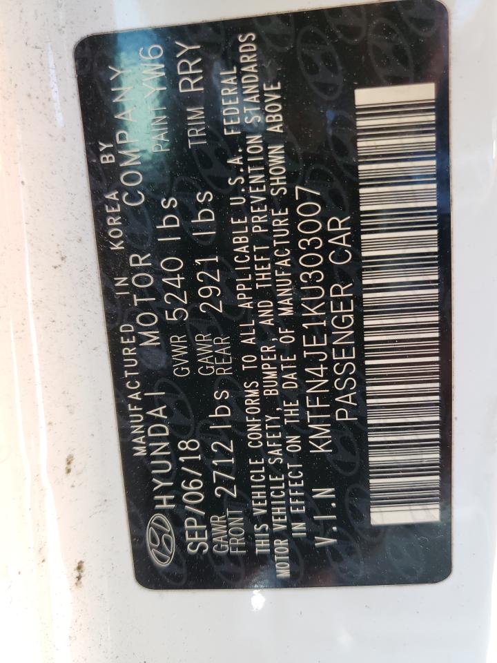 2019 Genesis G80 VIN KMTFN4JE1KU303007 Copart auction photo, minor dent/scratches damage thumbnail 12