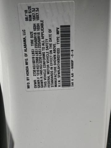 2019 Honda Odyssey VIN 5FNRL6H74KB031033 Copart auction photo, hail damage thumbnail 13