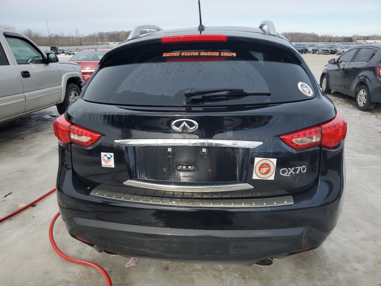 2014 Infiniti QX70 VIN JN8CS1MW8EM412666 Copart auction photo, front end damage thumbnail 6