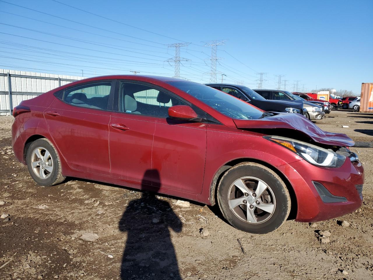 2014 Hyundai Elantra VIN 5NPDH4AEXEH540073 Copart auction photo, front end / minor dent/scratches damage thumbnail 4